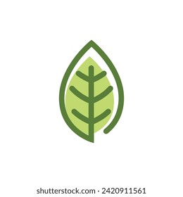 Logos of green Tree leaf ecology nature element vector