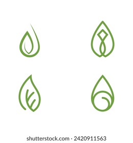 Logos of green Tree leaf ecology nature element vector