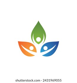 Logos of green Tree leaf ecology nature element vector