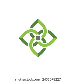 Logos of green Tree leaf ecology nature element vector