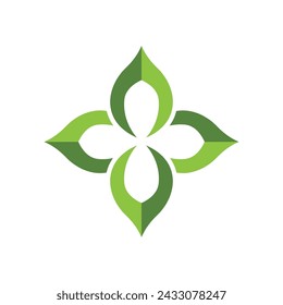 Logotipos de vector de elemento natural de ecología de hoja de árbol verde