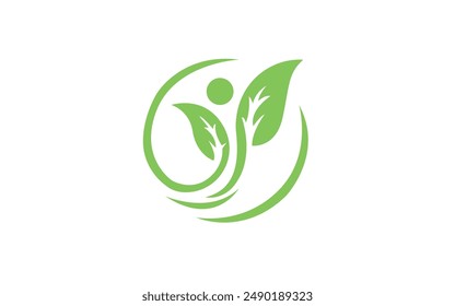 Logos of green tree leaf ecology nature element vector
