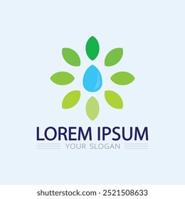 Logos of green Tree leaf ecology nature element vector