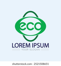Logos of green Tree leaf ecology nature element vector