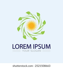 Logos of green Tree leaf ecology nature element vector