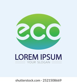 Logos of green Tree leaf ecology nature element vector