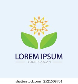 Logos of green Tree leaf ecology nature element vector