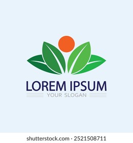 Logos of green Tree leaf ecology nature element vector