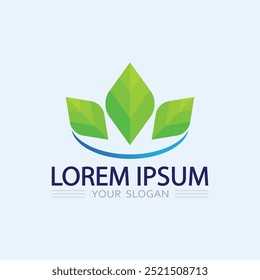 Logos of green Tree leaf ecology nature element vector