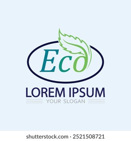 Logos of green Tree leaf ecology nature element vector