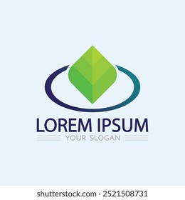 Logos of green Tree leaf ecology nature element vector