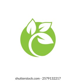 Logos of green Tree leaf ecology nature element vector