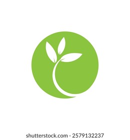 Logos of green Tree leaf ecology nature element vector
