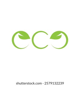 Logos of green Tree leaf ecology nature element vector