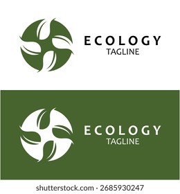 Logos of green Tree leaf ecology nature element vector