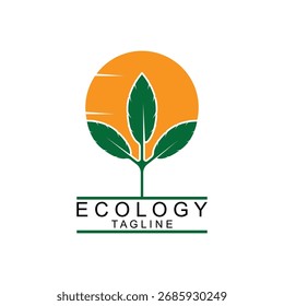 Logos of green Tree leaf ecology nature element vector