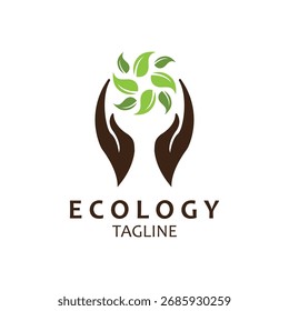 Logos of green Tree leaf ecology nature element vector
