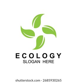 Logos of green Tree leaf ecology nature element vector