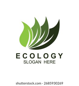 Logos of green Tree leaf ecology nature element vector