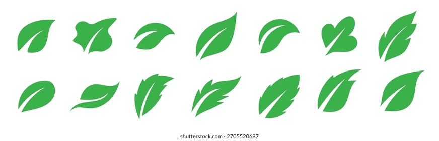 Logos of green Tree leaf ecology nature element vector