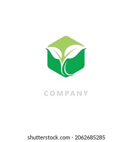 Logos of green Tree leaf nature vector