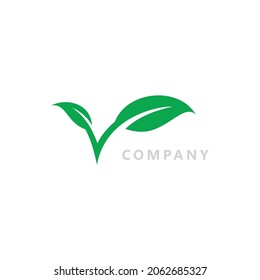 Logotipos del vector de la naturaleza de la hoja de árbol verde