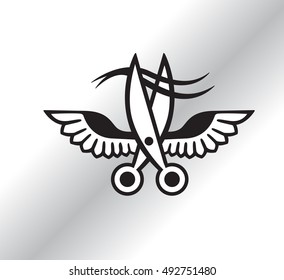 logos hair wings hairdresser scissors