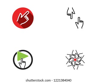 Logos of hand touch icon