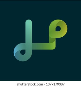 logos or icons are in the form of a combination of letters 'd' and 'p', with added lines to impress 3D plus harmony gradient colors.