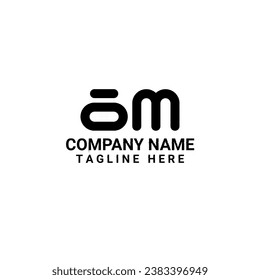 Logos and icons in the form of letters o, m and flat symbols with a modern impression.