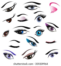 Logos and icons set of eyes.