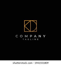 Los logotipos con las iniciales KD modernos y elegantes son adecuados para logotipos de empresas arquitectónicas, etc.