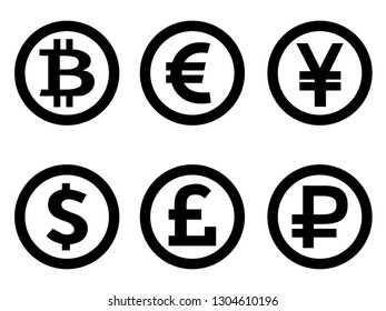 
Logos of international monetary units