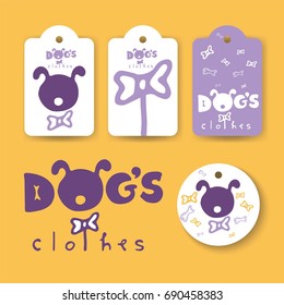 Logos and labels for brand clothes for dogs