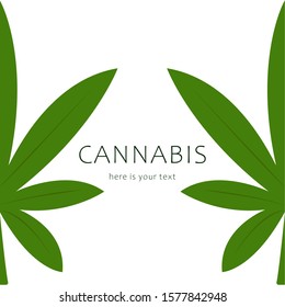 Logos with a leaf of marijuana. Cannabis leaf. Vector illustration.