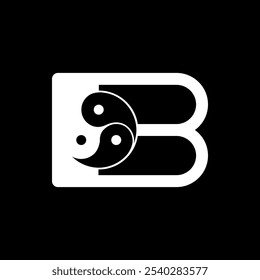 Logos are the letter B and yin yang. Outline and unique.