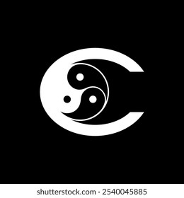 Logos are the letter C and yin yang. Outline and unique.