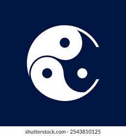 Los logotipos son la letra C y el yin yang. Esquema y único.