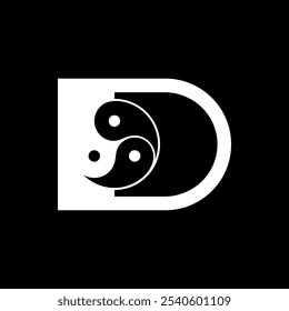 Logos are the letter D and yin yang. Outline and unique.