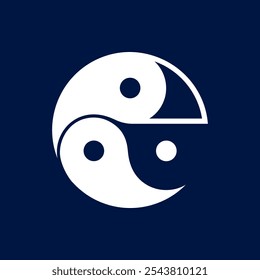 Los logotipos son la letra E y el yin yang. Esquema y único.