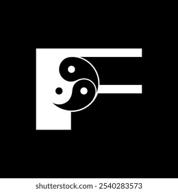 Logos are the letter F and yin yang. Outline and unique.