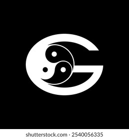 Logos are the letter G and yin yang. Outline and unique.