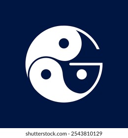 Los logotipos son la letra G y el yin yang. Esquema y único.