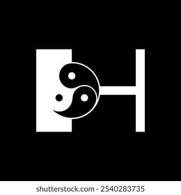 Los logotipos son la letra H y el yin yang. Esquema y único.