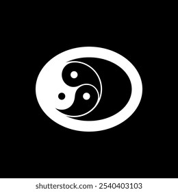 Logos are the letter O and yin yang. Outline and unique.