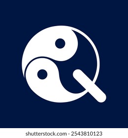 Los logotipos son la letra Q y el yin yang. Esquema y único.