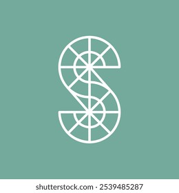 Los logotipos son la letra S Geometría. Esquema y único.