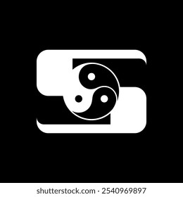 Logos are the letter S and yin yang. Outline and unique.