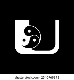 Logos are the letter U and yin yang. Outline and unique.