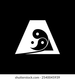 Logos are the letter A and yin yang. Outline and unique.